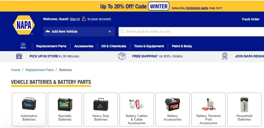 napa auto parts battery