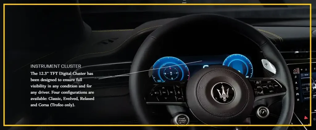 Maserati Grecale display