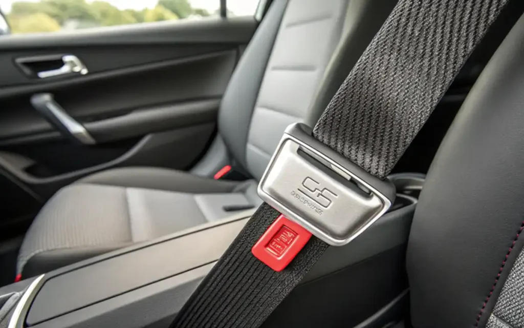 little button on the seat belt