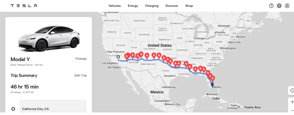 best tesla trip planner